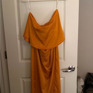 Lovers + Friends Vibrant Orange Midi Dress